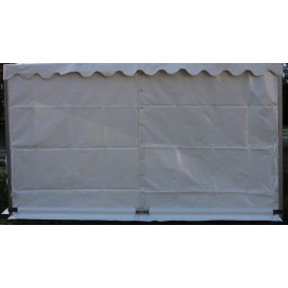 Rideau plein blanc largeur 4 m x hauteur 2,5 m pour tente Garden 16m²