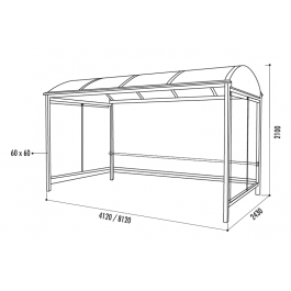 Abri Crémone simple 4,1x2,4m