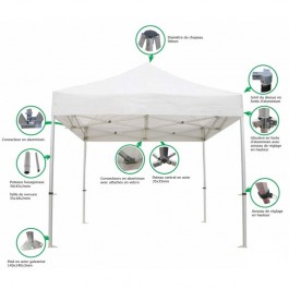 Stand Pliant Pro 3x4,5m - 13,5m², Tente, Barnum, Tonnelles, Chapiteaux, Kiosque, Tente de réception, Abri pliant