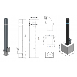 Boitier amovible pour potelet Barcelona diamètre 96mm