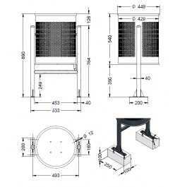 Corbeille Urbaine Barcelona ronde 70 litres