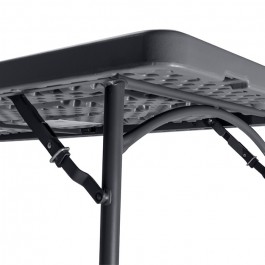 Table pliante 180 cm gris foncé, plastique, résistante, solide, polyéthylène HDPE pur, recyclable, table 8 personnes