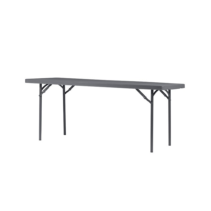 Table Corner pliante 240 cm gris foncé, plastique, résistante, solide, polyéthylène HDPE, pur recyclable, table 8 personnes