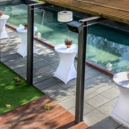 Mange debout pliant 80 cm gris foncé, plastique, résistante, solide, polyéthylène HDPE, pur recyclable, table 2 personnes