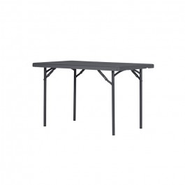 Table pliante 120 cm gris foncé, plastique, résistante, solide, polyéthylène HDPE, pur recyclable, table 4 personnes