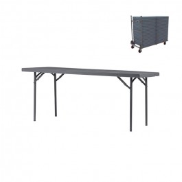 Lot de 20 tables pliantes Polyethylene HDPE 152x76 cm XL150 New Classic + Chariot de transport - ZOWN-Maxchief
