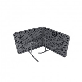 Table valise 180 cm gris foncé, plastique, résistante, solide, polyéthylène HDPE, pur recyclable, table 8 personnes