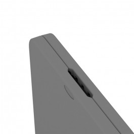 Table valise 180 cm gris foncé, plastique, résistante, solide, polyéthylène HDPE, pur recyclable, table 8 personnes