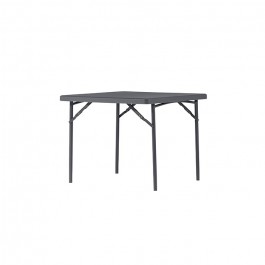 Table carré pliante 90 cm gris foncé, plastique, résistante, solide, polyéthylène HDPE, pur recyclable, table 4 personnes