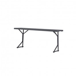 Table pliante 183 cm gris foncé, plastique, résistante, solide, polyéthylène HDPE, pur recyclable, table 3 personnes