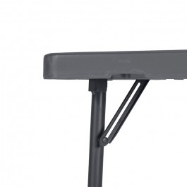 Table Corner pliante 75 cm gris foncé, plastique, résistante, solide, polyéthylène HDPE, pur recyclable, table 1 personnes