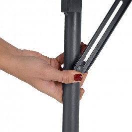 Table Corner pliante 75 cm gris foncé, plastique, résistante, solide, polyéthylène HDPE, pur recyclable, table 1 personnes