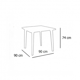 Table New Dessa 90x90cm designed by Josep Lluscà dimensions table