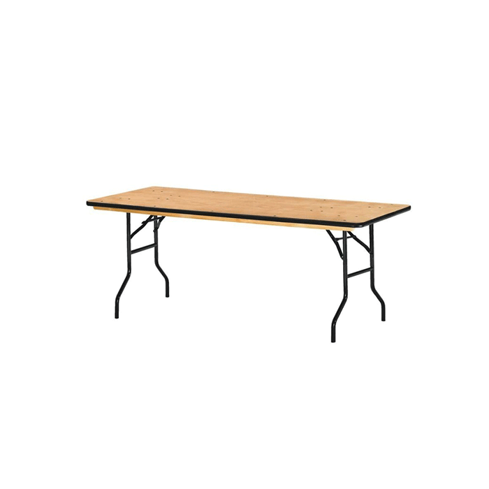 Table de réception rectangulaire en bois 183x76cm chant PVC Table de réception rectangulaire en bois 183x76cm chant PVC