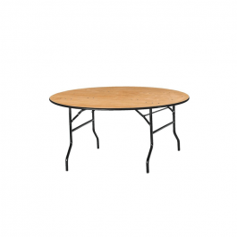 Table de réception ronde en bois ⌀152cm chant PVC table polyvalente