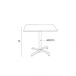 Table Kos carrée 60x60cm - Ezpeleta dimensions