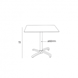 Table Kos carrée 70x70cm - Ezpeleta