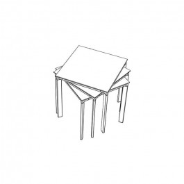 Table Meet carrée 70x70cm - Ezpeleta empilable