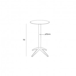 Table Quatro high fix ø60cm dimensions