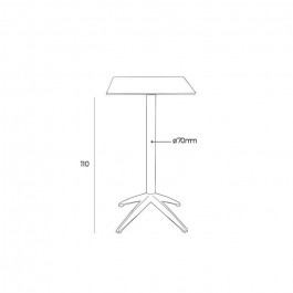 Table Quatro high fix 60x60cm - Ezpeleta dimensions