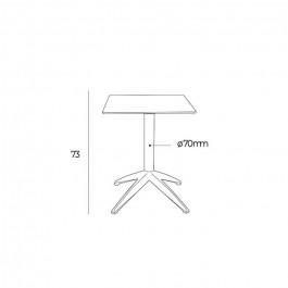 Table Quatro fix 60x60cm - Ezpeleta CHR dimensions