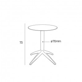 Table pliante Quatro fold Ø70cm - Ezpeleta CHR café