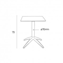 Table pliante Quatro fold 60x60cm - Ezpeleta CHR dimensions