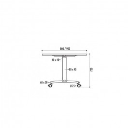 Table Basculante rectangulaire 140x80cm