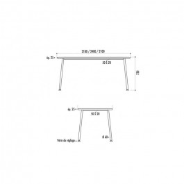 Table congrès tonneau 210x102/80cm