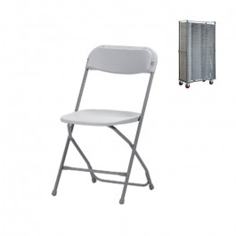 chaises Alex + chariot de stockage - ZOWN-Maxchief, gris clair, plastique, solide, polyéthylène HDPE pur, recyclable