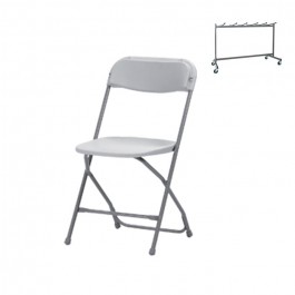 chaises Alex + chariot de stockage - ZOWN-Maxchief, gris, plastique, solide, polyéthylène HDPE pur, recyclable