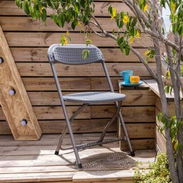 Lot de 50 chaises pliantes Big Alex + chariot de stockage - ZOWN-Maxchief