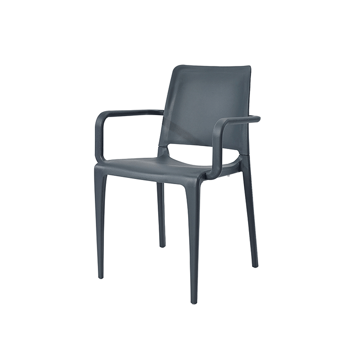 Fauteuil empilable Hall anthracite - face