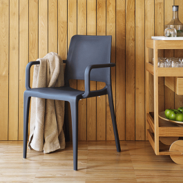 Fauteuil empilable Hall anthracite - espace détente