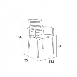 Fauteuil empilable Park dimensions