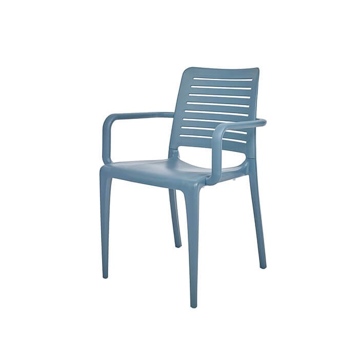 Fauteuil empilable Park bleu - face