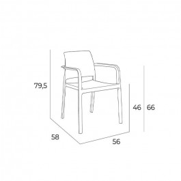 Fauteuil empilable Dock dimensions