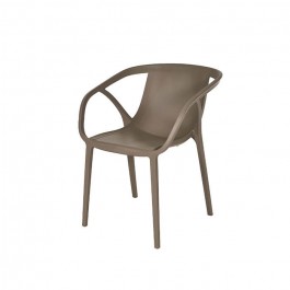 Fauteuil empilable Hop taupe - face