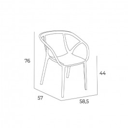 Fauteuil empilable Hop dimensions