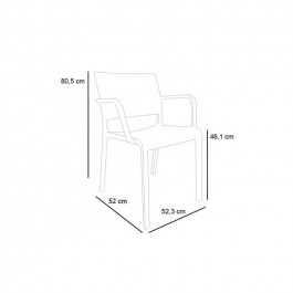 Fauteuil empilable New Fiona dimensions