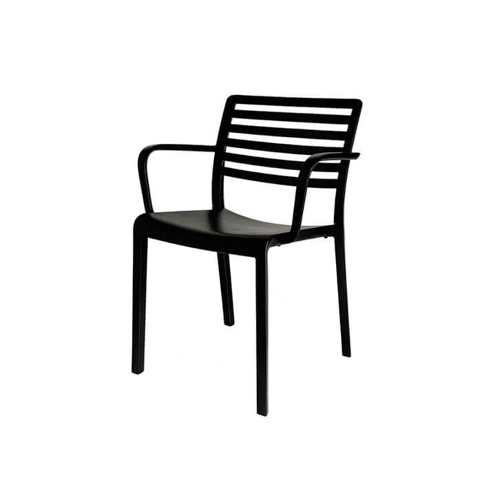 Fauteuil empilable Lama noir Fauteuil empilable Lama noir