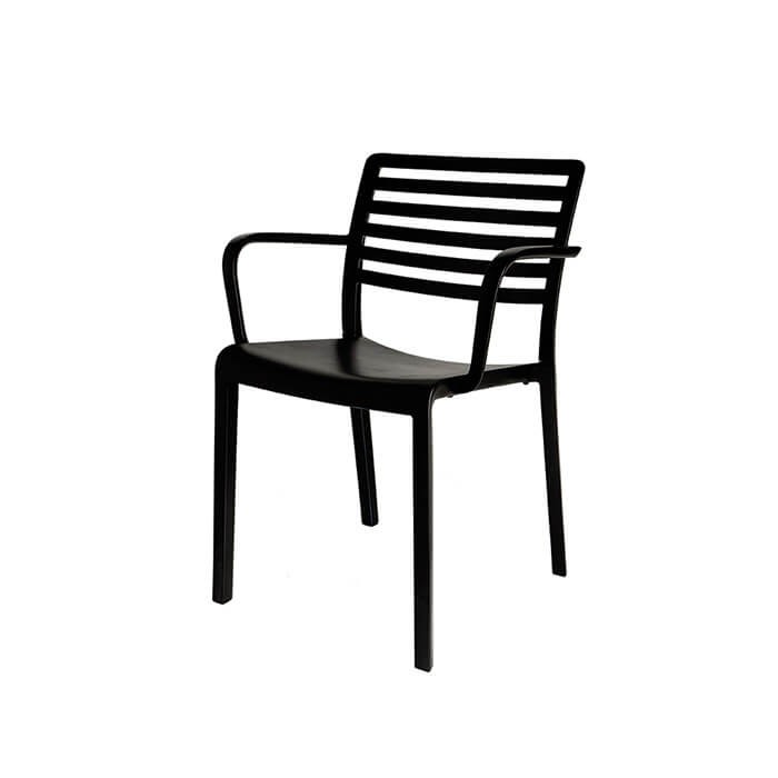 Fauteuil empilable Lama noir