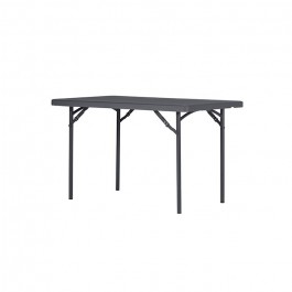 Table pliante 120 cm gris foncé, plastique, résistante, solide, polyéthylène HDPE, pur recyclable, table 4 personnes