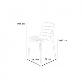 Chaise empilable Gina dimensions