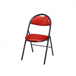 Chaise pliante Florence non accrochable en tissu enduit M2  rouge