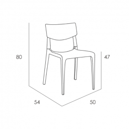 Chaise empilable Town dimensions