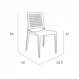 Chaise empilable Park dimensions