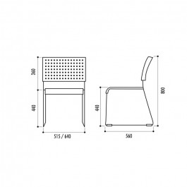 Fauteuil empilable Vale M2