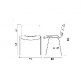 Chaise empilable Iso accrochable en tissu M2