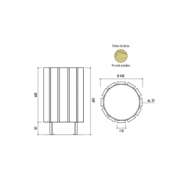 Corbeille Trèves pin du nord traité – 44  litres